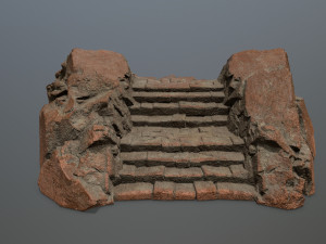 Rock stairs 3D Model
