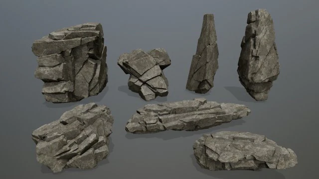 Cliff rocks 3D Model .c4d .max .obj .3ds .fbx .stl .blend 