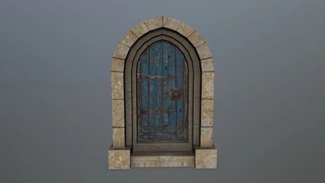Medieval Door 3D Model .c4d .max .obj .3ds .fbx .stl .blend 