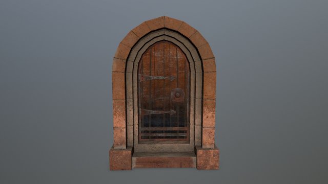 Medieval Door Model 3D .c4d .max .obj .3ds .fbx .stl .blend 