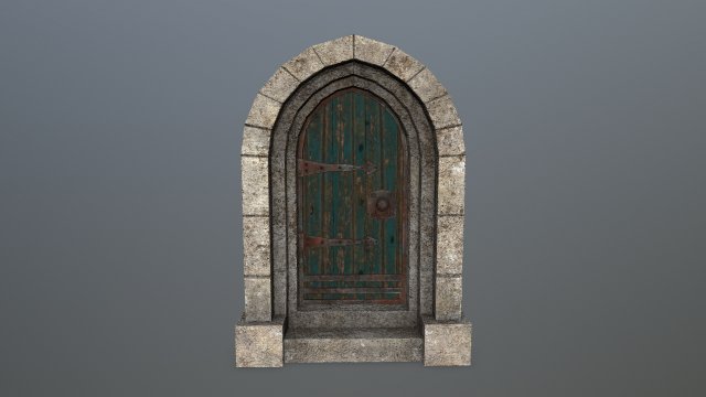 Medieval Door 3D Модель .c4d .max .obj .3ds .fbx .stl .blend 