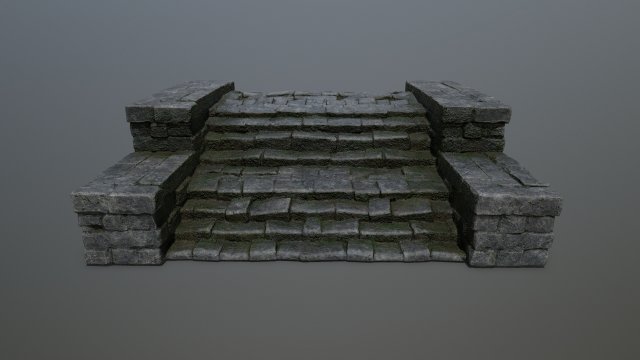 Ruin Stairs Modèle 3D .c4d .max .obj .3ds .fbx .stl .blend 
