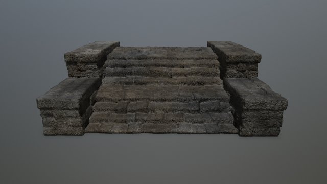 RuinStairs Model 3D .c4d .max .obj .3ds .fbx .stl .blend 