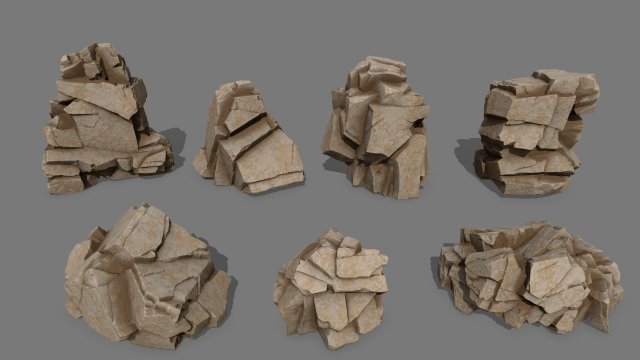 Desert rock 3D 모델 .c4d .max .obj .3ds .fbx .stl .blend 