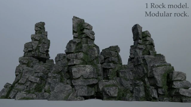 Cliff rocks 3D Model .c4d .max .obj .3ds .fbx .stl .blend