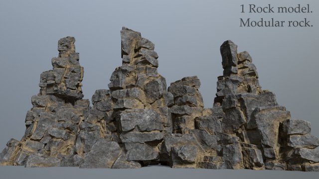 Desert rock 3D Model .c4d .max .obj .3ds .fbx .stl .blend