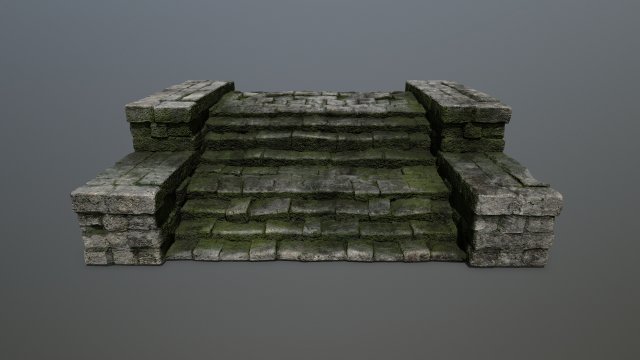 Ruin Stairs 3Dモデル .c4d .max .obj .3ds .fbx .stl .blend 