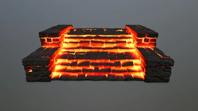 Ruin Stairs 3D Model .c4d .max .obj .3ds .fbx .stl .blend 
