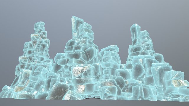 Ice rock Model 3D .c4d .max .obj .3ds .fbx .stl .blend 