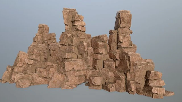 Desert rock set 3D Model .c4d .max .obj .3ds .fbx .stl .blend 
