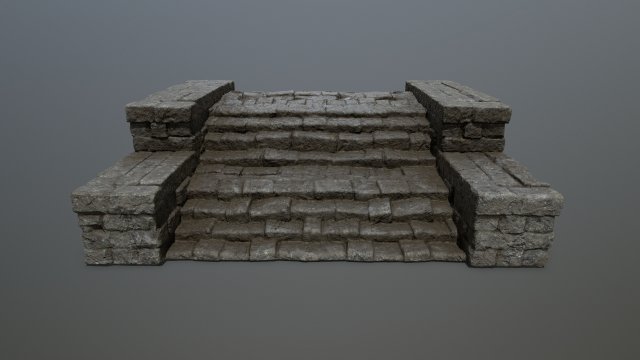 RuinStairs 3D मॉडल .c4d .max .obj .3ds .fbx .stl .blend 