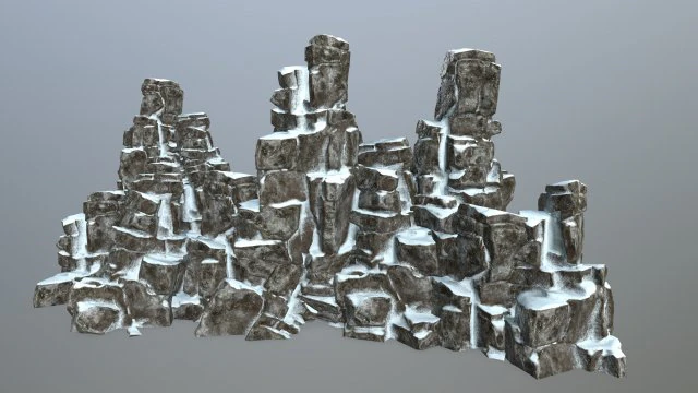 Snow rock 3D Model .c4d .max .obj .3ds .fbx .stl .blend 