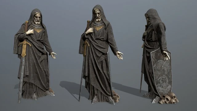 Man Statue 3 3D Model .c4d .max .obj .3ds .fbx .stl .blend 