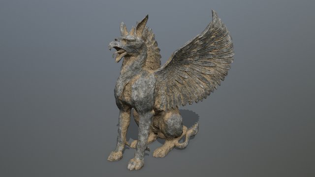 Statue Creature 3D Модель .c4d .max .obj .3ds .fbx .stl .blend 