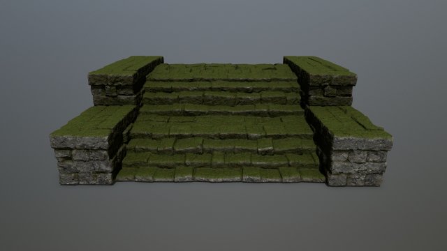 Ruin Stairs Modello 3D .c4d .max .obj .3ds .fbx .stl .blend 