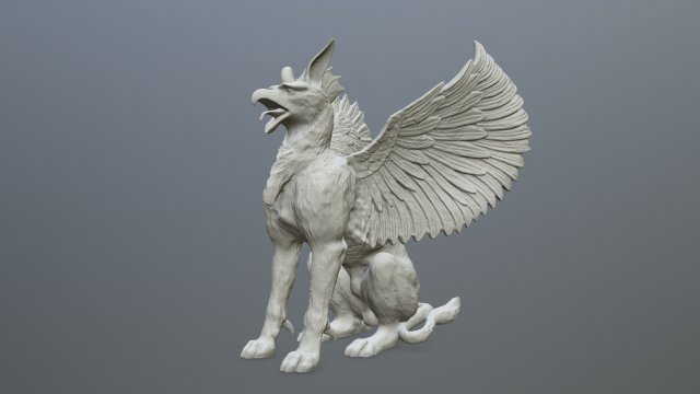 Statue Creature 3D Baskı Modeli .c4d .max .obj .3ds .fbx .stl .blend 