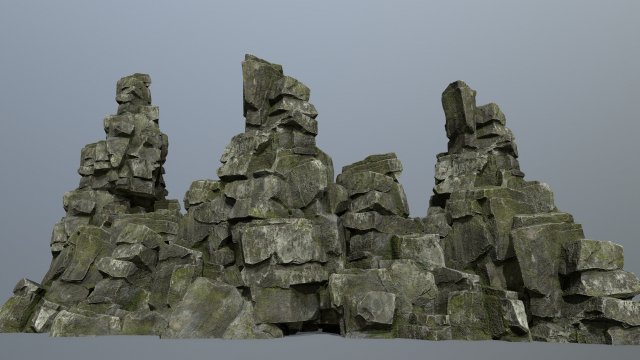 Cliff rocks 3D 모델 .c4d .max .obj .3ds .fbx .stl .blend 