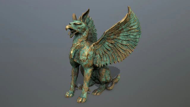 Statue Creature 3D Model .c4d .max .obj .3ds .fbx .stl .blend