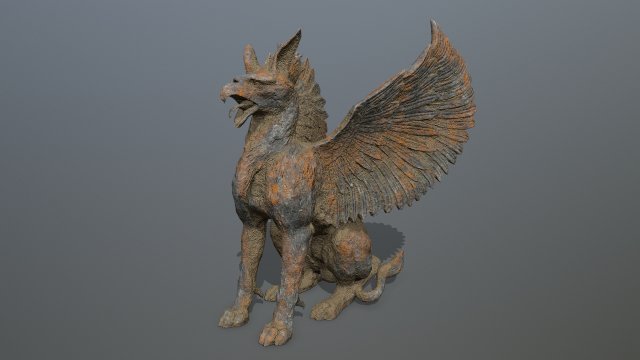 Statue Creature 3D Модель .c4d .max .obj .3ds .fbx .stl .blend 