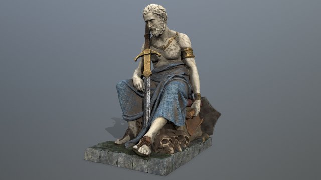 Man Statue 3D Model .c4d .max .obj .3ds .fbx .stl .blend 