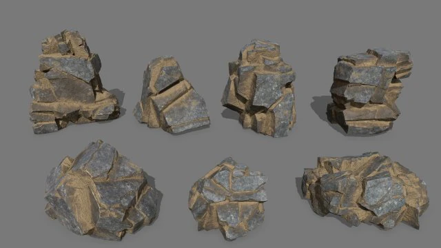 Desert rocks 3D Model .c4d .max .obj .3ds .fbx .stl .blend 