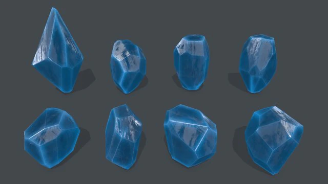 Crystal set 3D Model .c4d .max .obj .3ds .fbx .stl .blend 