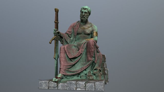 Man Statue 2 3D Model .c4d .max .obj .3ds .fbx .stl .blend 