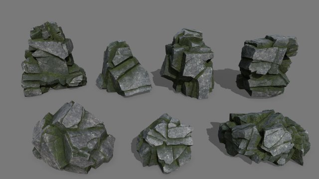 Cliff rocks Modello 3D .c4d .max .obj .3ds .fbx .stl .blend