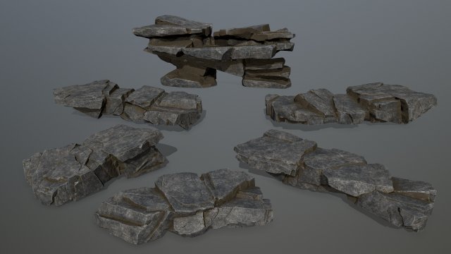 Cliff rocks 3D Model .c4d .max .obj .3ds .fbx .stl .blend 