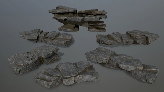 Cliff rocks 3D Model .c4d .max .obj .3ds .fbx .stl .blend