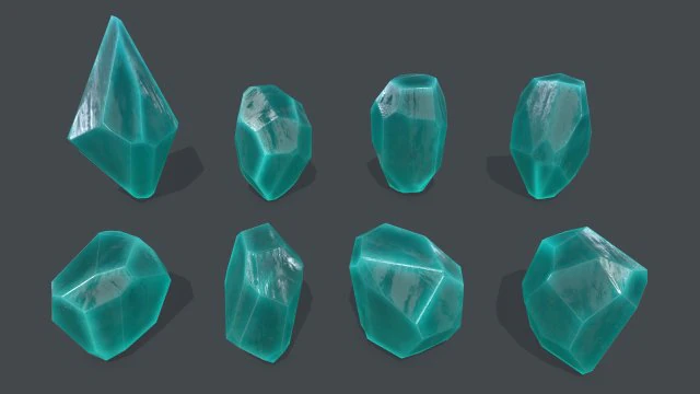Crystal set 3D Model .c4d .max .obj .3ds .fbx .stl .blend 