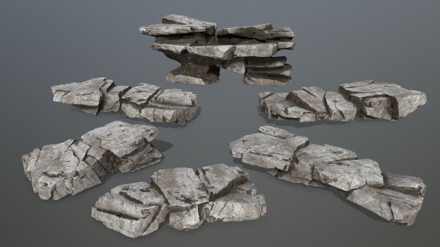 Cliff rocks 3D Model .c4d .max .obj .3ds .fbx .stl .blend 