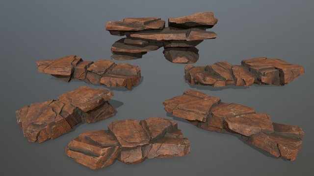 Desert rocks 3D Model .c4d .max .obj .3ds .fbx .stl .blend 