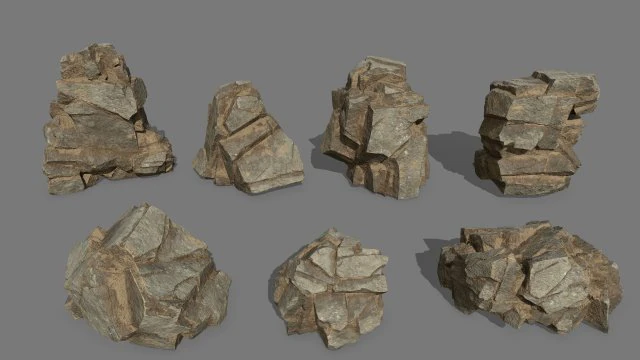 Desert rocks 3D Model .c4d .max .obj .3ds .fbx .stl .blend