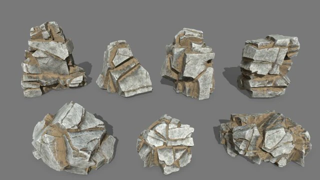 Desert rocks 3D Model .c4d .max .obj .3ds .fbx .stl .blend 