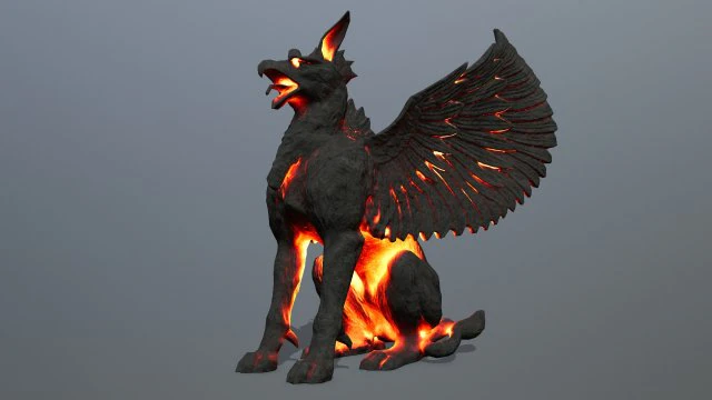 Statue Creature 3D Model .c4d .max .obj .3ds .fbx .stl .blend