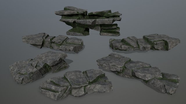 Cliff rocks 3D 模型 .c4d .max .obj .3ds .fbx .stl .blend