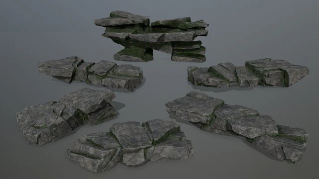 Cliff rocks 3D Model .c4d .max .obj .3ds .fbx .stl .blend 