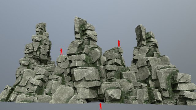 Cliff rocks 3D Model .c4d .max .obj .3ds .fbx .stl .blend 