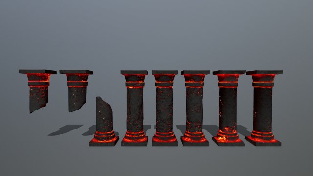 Lava pillar 3D 모델 .c4d .max .obj .3ds .fbx .stl .blend 