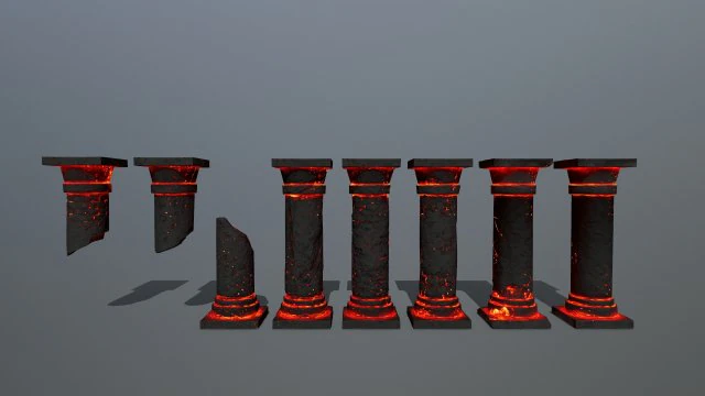 Lava pillar 3D Model .c4d .max .obj .3ds .fbx .stl .blend 