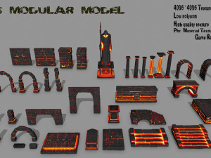 Lava ruin set Modèle 3D