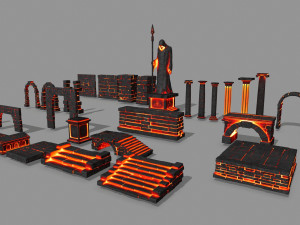 Lava ruin set Modelo 3D