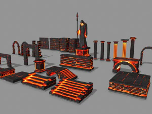Lava ruin set 3D Model