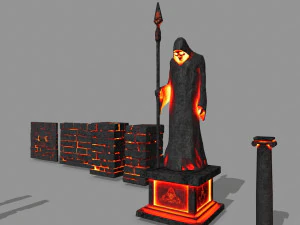 Lava ruin set 3D Model