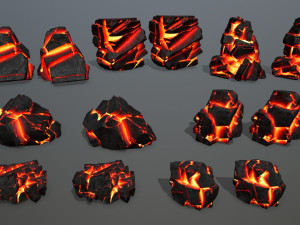 Lava rocks Model 3D