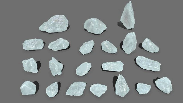 Ice rocks 3D Model .c4d .max .obj .3ds .fbx .stl .blend 