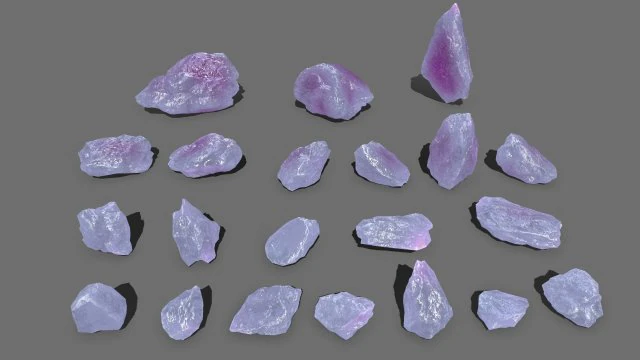 Crystal rocks 3D Model .c4d .max .obj .3ds .fbx .stl .blend 