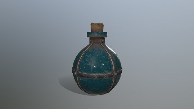 Potion bottle 3D Model .c4d .max .obj .3ds .fbx .stl .blend 