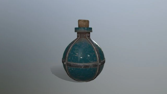 Potion bottle 3D Model .c4d .max .obj .3ds .fbx .stl .blend 